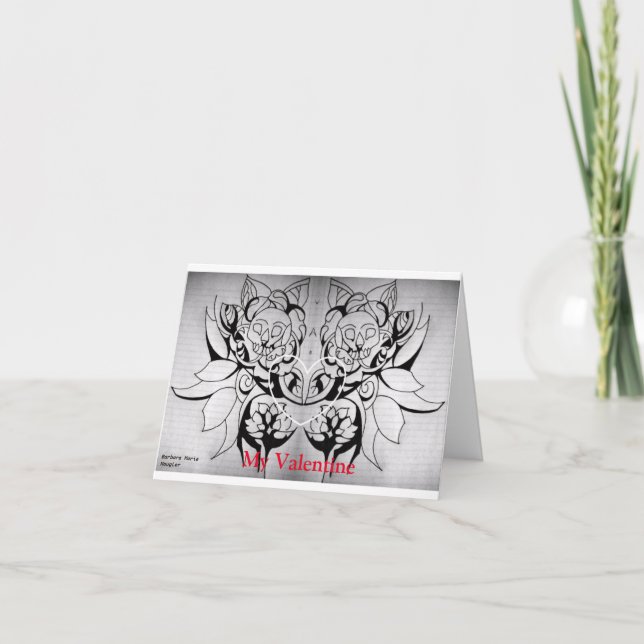 Cartes Pour Fêtes Annuelles Art gothique avec coeur (Devant)