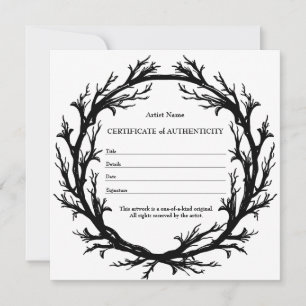 Cartes Pour Fêtes Annuelles Art gothique Certificat d'authenticité