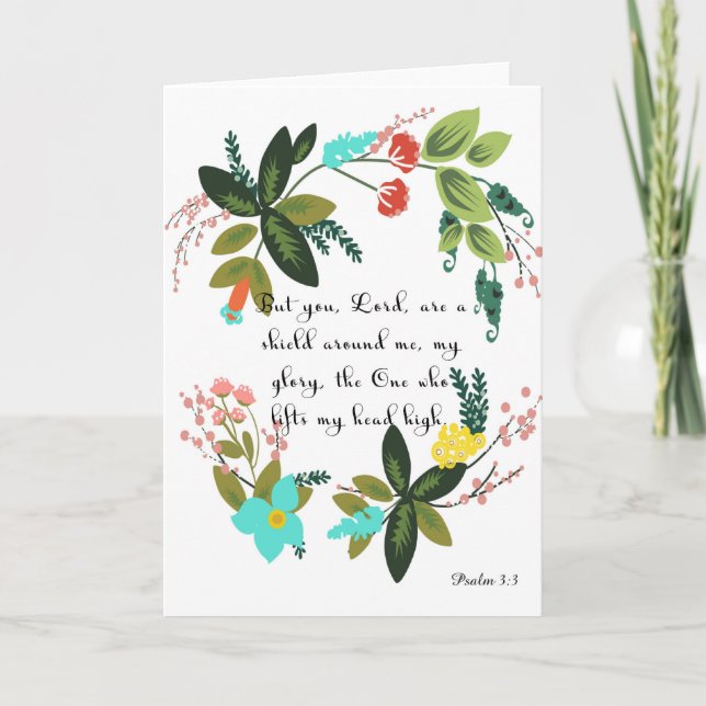 Cartes Pour Fêtes Annuelles Art inspirant chrétien - Psaume 3:3 (Devant)