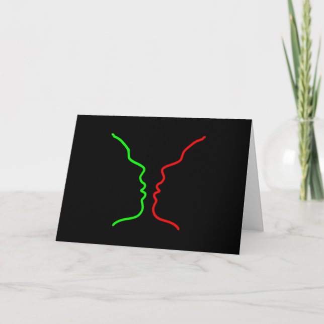 Cartes Pour Fêtes Annuelles Art minimal - MISS sensuel, Faisons un KISS (Devant)