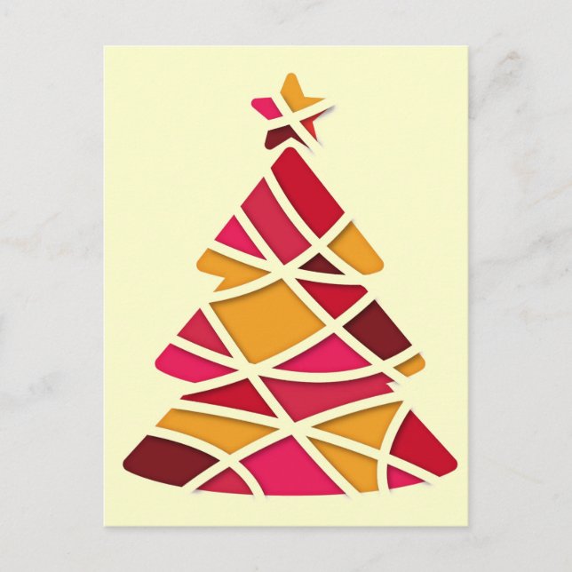 Cartes Pour Fêtes Annuelles Art moderne élégant sapin de Noël (Devant)