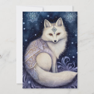 Cartes Pour Fêtes Annuelles Art mystique du renard arctique Boho
