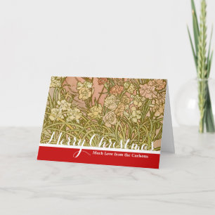 Cartes Pour Fêtes Annuelles Art Nouveau Alphonse Mucha Fleurs de carnation flo