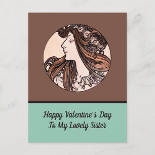 Cartes Pour Fêtes Annuelles Art Nouveau Saint Valentin Soeur Alphonse Mucha