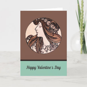 Cartes Pour Fêtes Annuelles Art Nouveau Saint Valentin Soeur Alphonse Mucha
