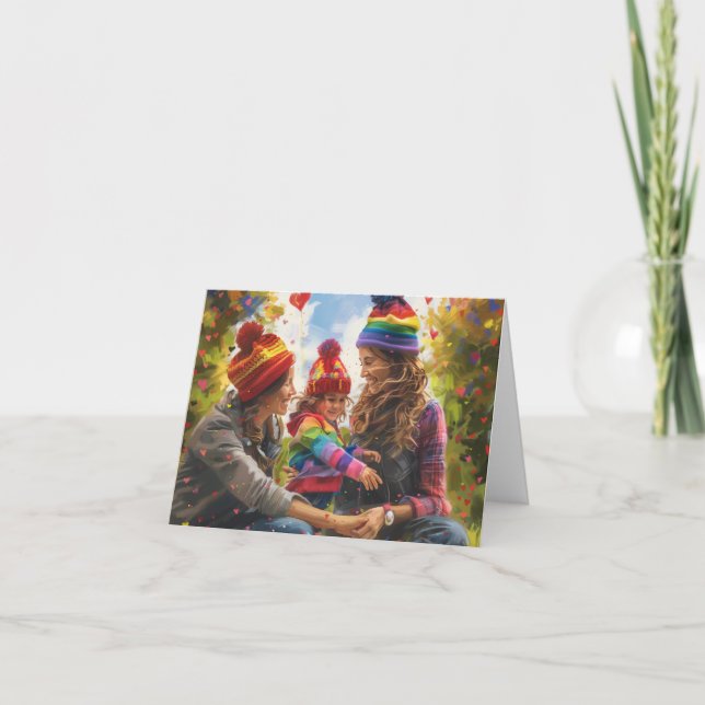 Cartes Pour Fêtes Annuelles Art numérique de deux mamans (Devant)