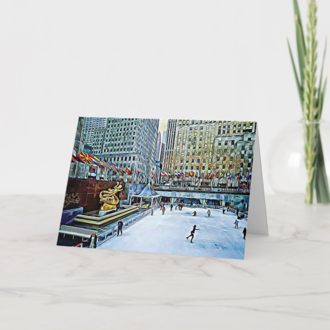 Cartes Pour Fêtes Annuelles Art numérique Rockefeller de New York Noël (Devant)