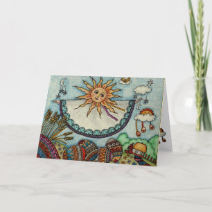 Cartes Pour Fêtes Annuelles Art populaire d'Ukrainien de lever de soleil de