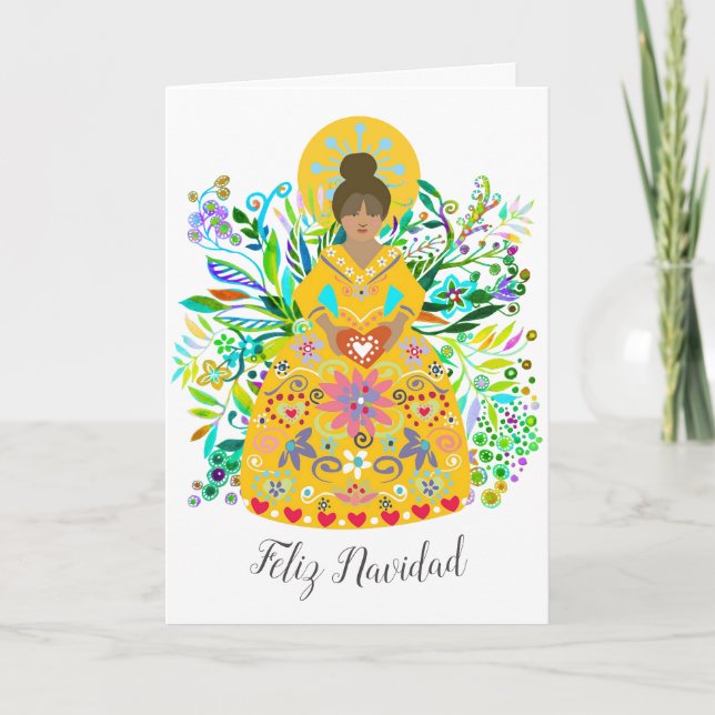 Cartes Pour Fêtes Annuelles Art populaire moderne Noël Angel Espagnol Vacances (Devant)