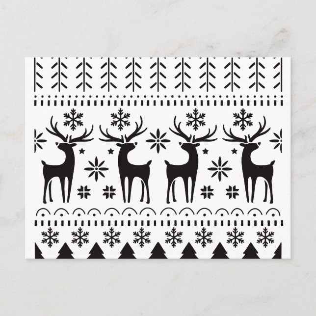 Cartes Pour Fêtes Annuelles Art populaire moderne rennes de Noël (Devant)