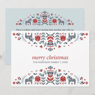 Cartes Pour Fêtes Annuelles Art populaire nordique Fêtes de Noël du Cheval d
