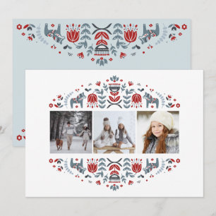 Cartes Pour Fêtes Annuelles Art populaire nordique   Noël Multi Photo