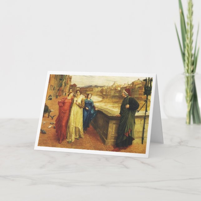 Cartes Pour Fêtes Annuelles Art vintage - Dante rencontre Béatrice, (Devant)