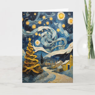 Cartes Pour Fêtes Annuelles Art Vintage de Noël inspiré par Van Gogh