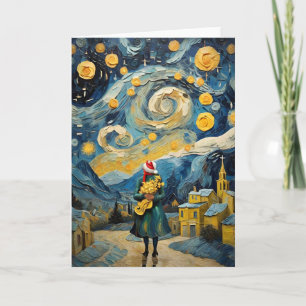Cartes Pour Fêtes Annuelles Art Vintage de Noël inspiré par Van Gogh