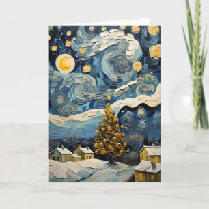 Cartes Pour Fêtes Annuelles Art Vintage de Noël inspiré par Van Gogh
