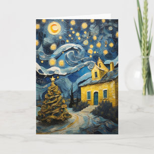 Cartes Pour Fêtes Annuelles Art Vintage de Noël inspiré par Van Gogh