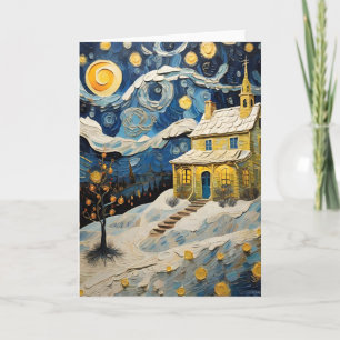 Cartes Pour Fêtes Annuelles Art Vintage de Noël inspiré par Van Gogh