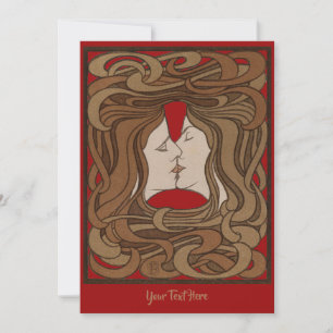 Cartes Pour Fêtes Annuelles Art vintage Nouveau Le Baiser