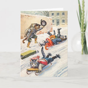 Cartes Pour Fêtes Annuelles Arthur Thiele - chats anthropomorphes faisant du