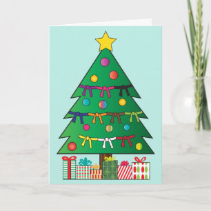 Cartes Pour Fêtes Annuelles Arts martiaux Belles Noël Arbre de Noël