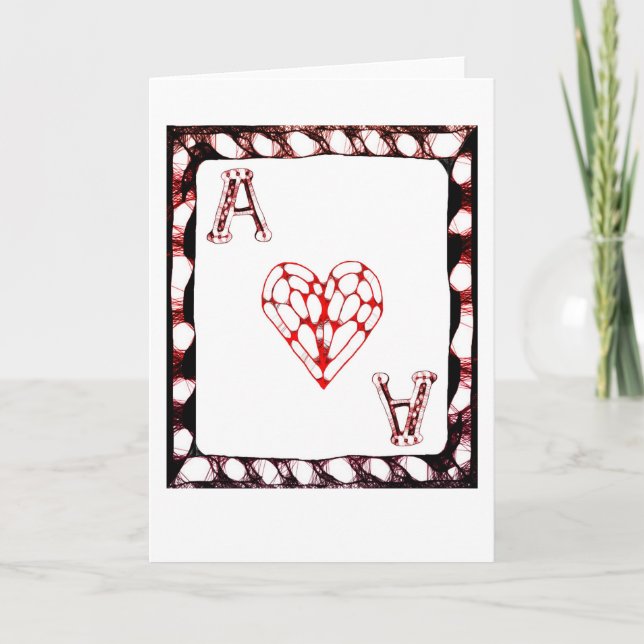 Cartes Pour Fêtes Annuelles As des coeurs (Devant)