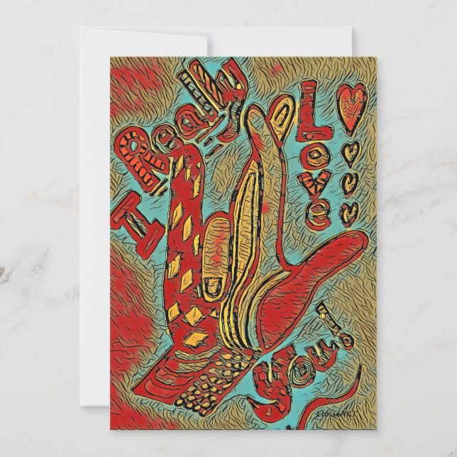 Cartes Pour Fêtes Annuelles ASL Funky Je t'aime vraiment  (Devant)