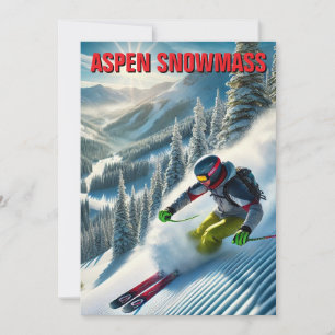 Cartes Pour Fêtes Annuelles Aspen Snowmass Skier