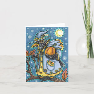 CARTES POUR FÊTES ANNUELLES ASSISTANT HALLOWEEN EVE BLACKBIRD, HALLOWEEN RAVEN