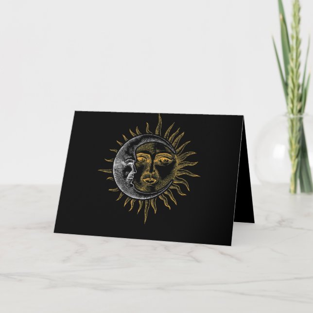 Cartes Pour Fêtes Annuelles Astronomy Stars Sun Moon Planets (Devant)