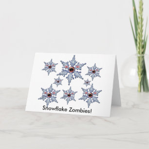 Cartes Pour Fêtes Annuelles Attaque amusante des zombies du flocon de neige
