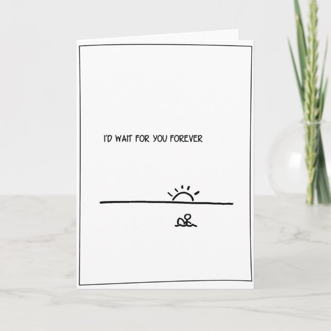 Cartes Pour Fêtes Annuelles 'Attends-toi' - Surfing Valentine's Card (Devant)