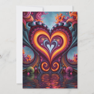 Cartes Pour Fêtes Annuelles Au-dessus du coeur
