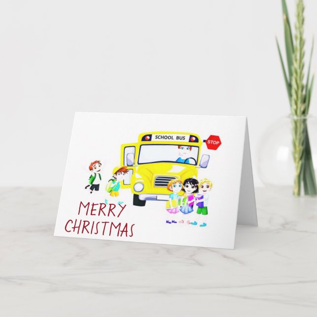 CARTES POUR FÊTES ANNUELLES AU **MEILLEUR CHAUFFEUR DE BUS JAMAIS** À NOËL (Devant)