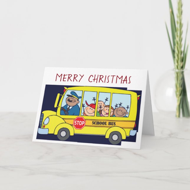 CARTES POUR FÊTES ANNUELLES AU **MEILLEUR CHAUFFEUR DE BUS JAMAIS** À NOËL (Devant)