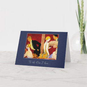 Cartes Pour Fêtes Annuelles Au One I Love. Art Deco Valentin