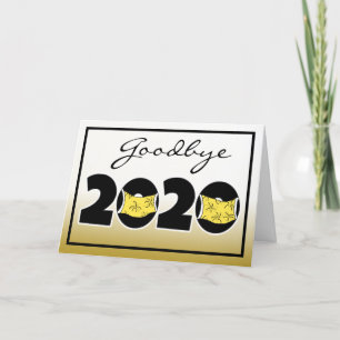 Cartes Pour Fêtes Annuelles Au revoir 2020, Bonjour 2021 Masque du Nouvel An