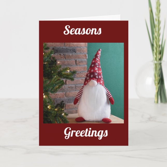 CARTES POUR FÊTES ANNUELLES AUCUN ENDROIT COMME "GNOME" POUR LES VACANCES (Devant)