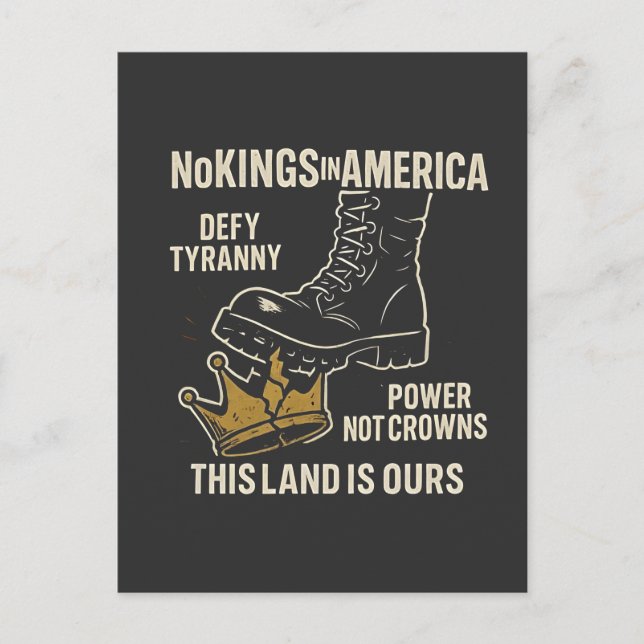 Cartes Pour Fêtes Annuelles Aucun roi en Amérique 4 juillet anti-Trump (Devant)