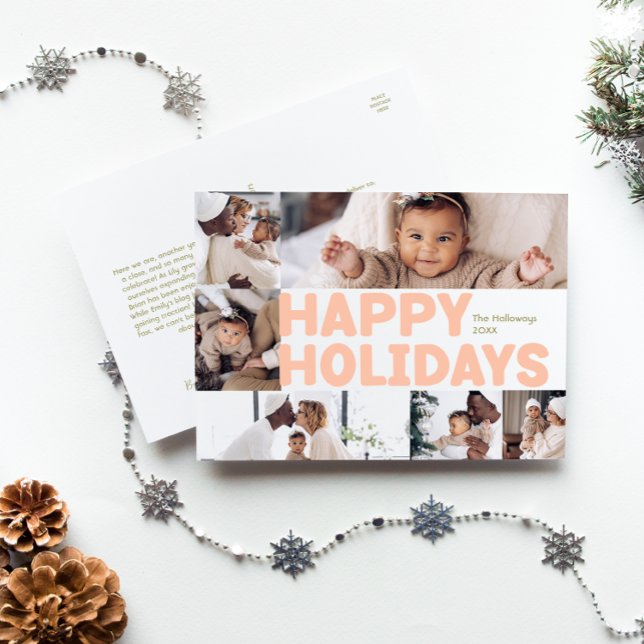 Cartes Pour Fêtes Annuelles Audacieuse Année Moderne En Revue Six Photo Happy (Créateur téléchargé)