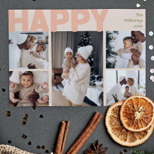 Cartes Pour Fêtes Annuelles Audacieux Corail Moderne Année En Revue Huit Photo