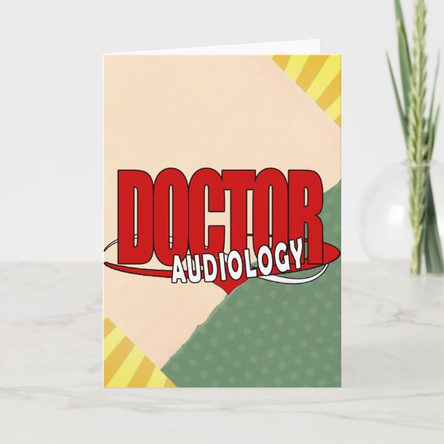 CARTES POUR FÊTES ANNUELLES AUDIOLOGIE MÉDECIN AUDIOLOGUE GRAND LOGO ROUGE (Devant)