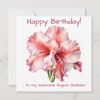 Cartes Pour Fêtes Annuelles August Gladiolus