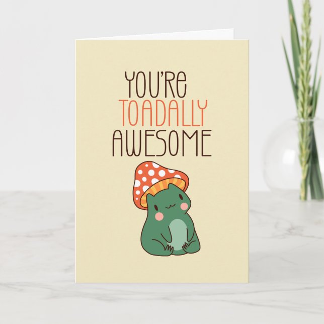 Cartes Pour Fêtes Annuelles Aujourd'hui incroyable Grenouille Pun drôle de Sai (Devant)
