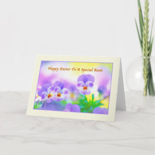 Cartes Pour Fêtes Annuelles Aunt's Easter card avec Pansies