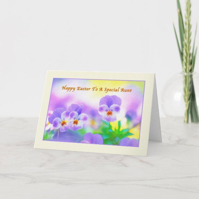 Cartes Pour Fêtes Annuelles Aunt's Easter card avec Pansies (Devant)