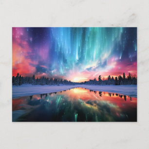 Cartes Pour Fêtes Annuelles Aurore Boréale, Lumières du Nord,