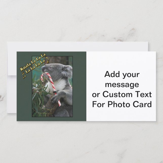 Cartes Pour Fêtes Annuelles Aussie Christmas Koala avec Sucre de canne (Devant)
