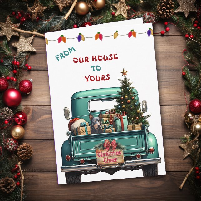 Cartes Pour Fêtes Annuelles Australian Kelpie Dog Farm Truck Card (Créateur téléchargé)