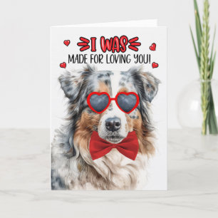 Cartes Pour Fêtes Annuelles Australian Shepherd Fabriqué pour vous aimer Valen